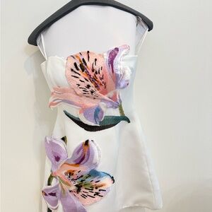 Floral Embroidered White Dress